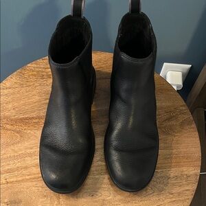 UGG Black Leather Ankle Boots